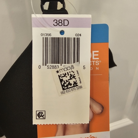 Warners Black No Side Effects Underarm-Smoothing Comfort Underwire Bra Size 38D - Picture 5 of 7